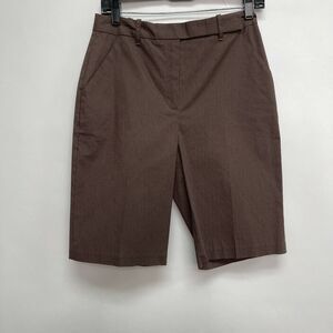 Studio M. Women's Shorts Size 6 Brown Striped Pinstripes NWOT